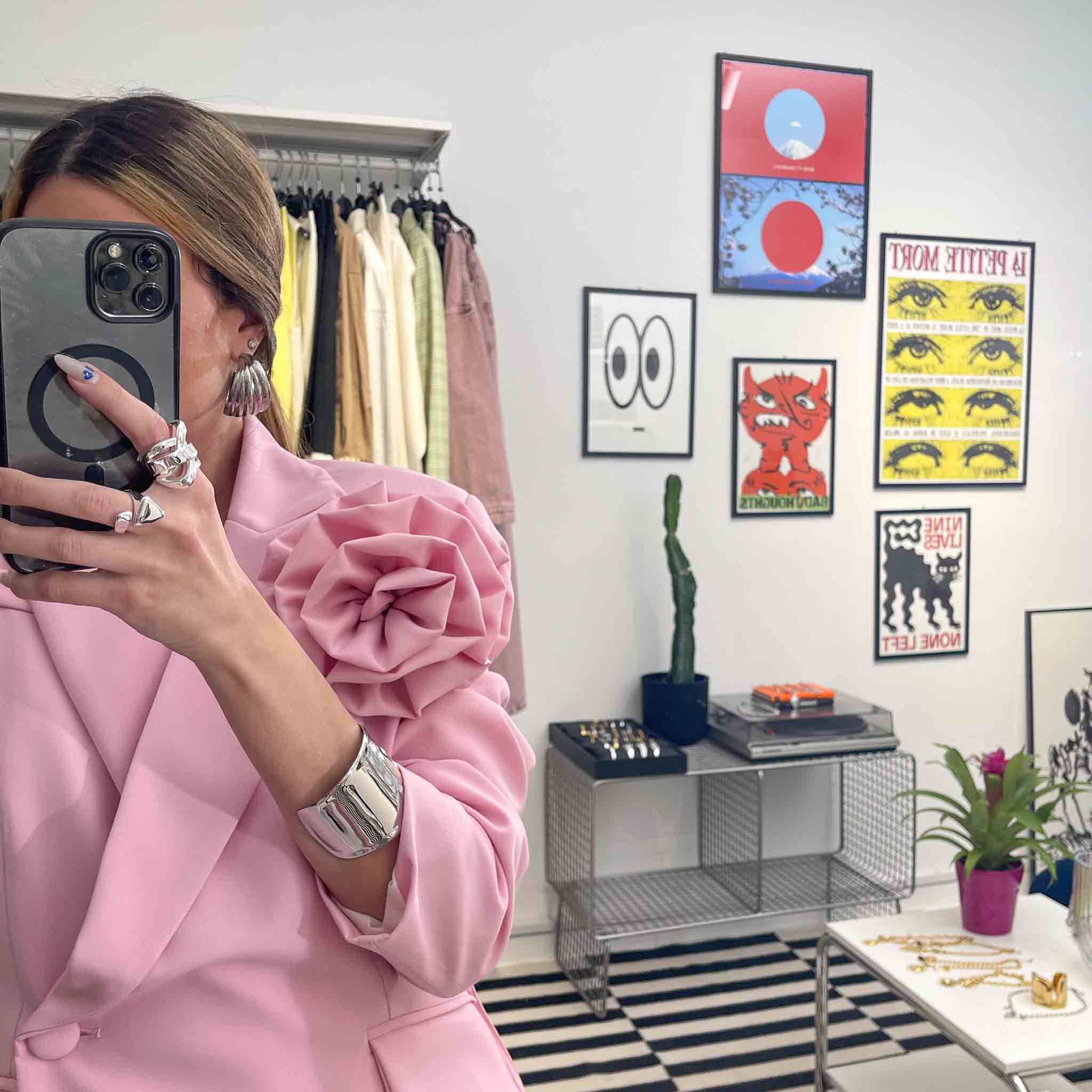 Pink Rosette Suit Set