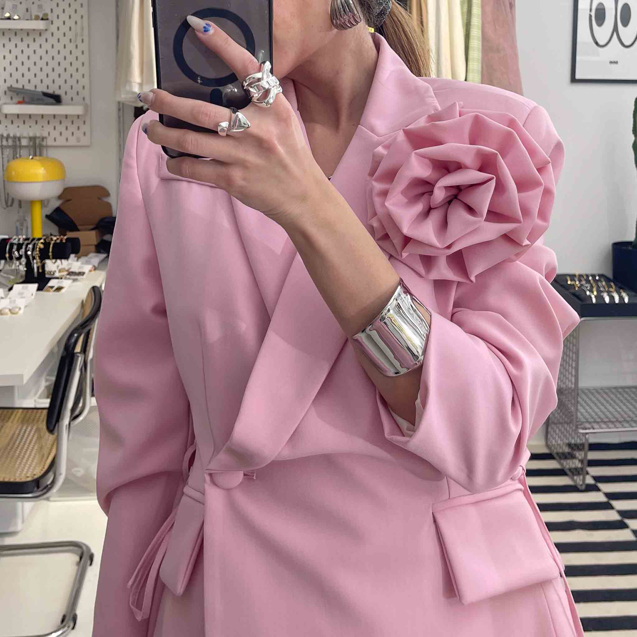 Pink Rosette Suit Set