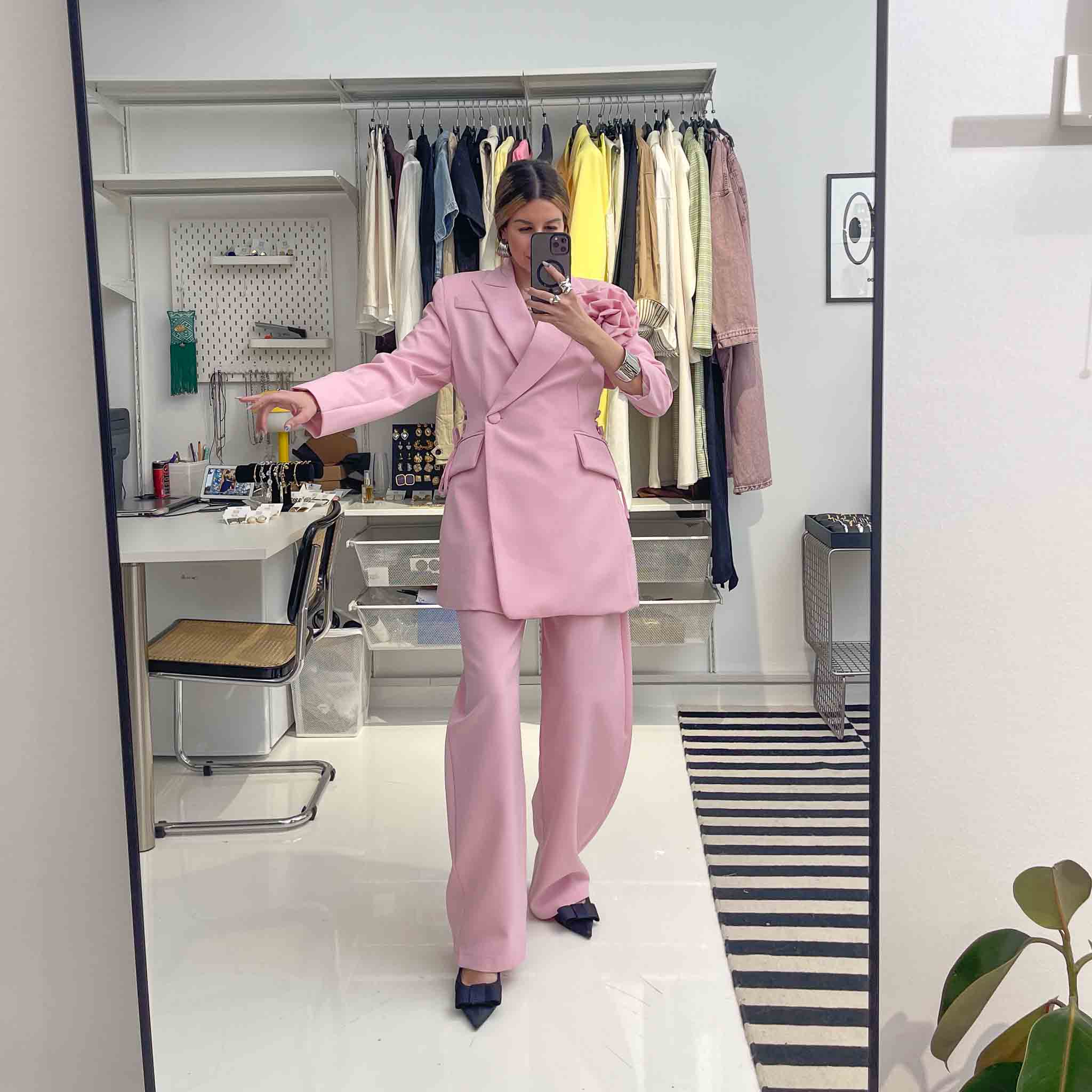 Pink Rosette Suit Set