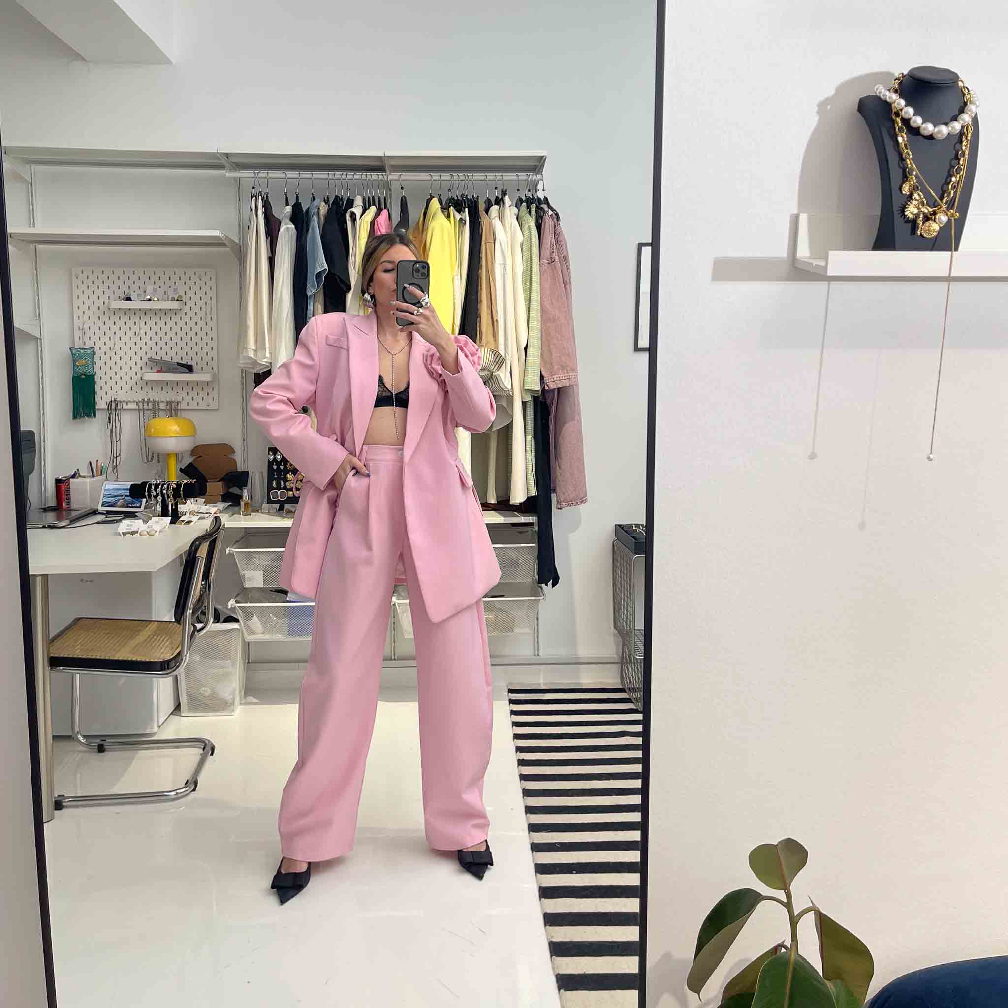 Pink Rosette Suit Set