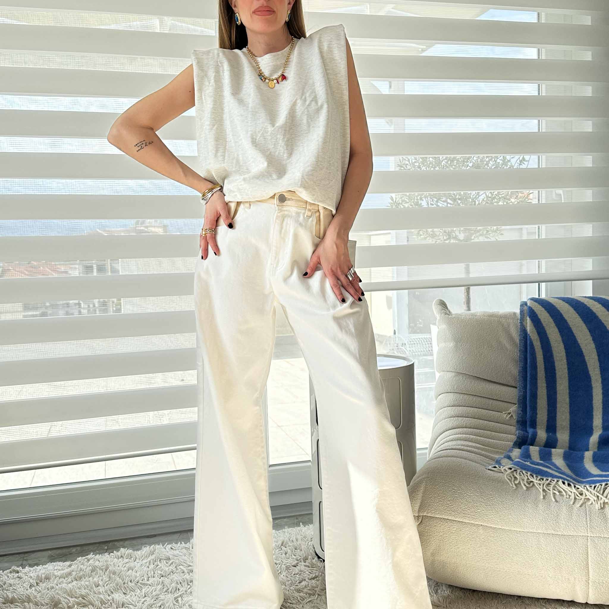 Cream Flow Jeans